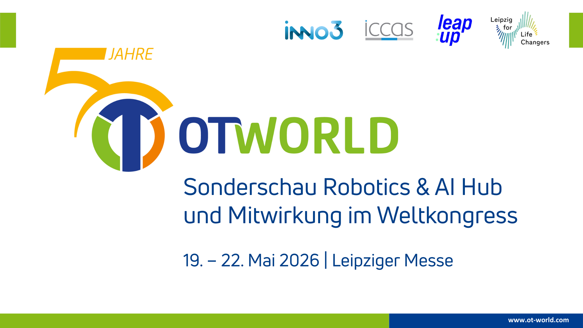 OTWorld – Sonderschau Robotics & AI Hub und Mitwirkung im Weltkongress
